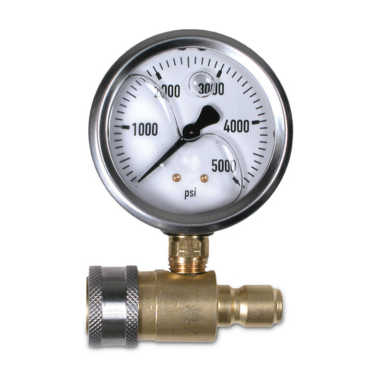 5000 PSI 2.5" Pressure Gauge Kit with 3/8" Quick Connect for Case New Holland Pressure Washers