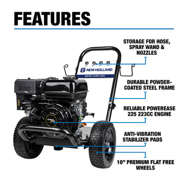 New Holland 3,400PSI 2.5GPM Cold Water Gas Pressure Washer