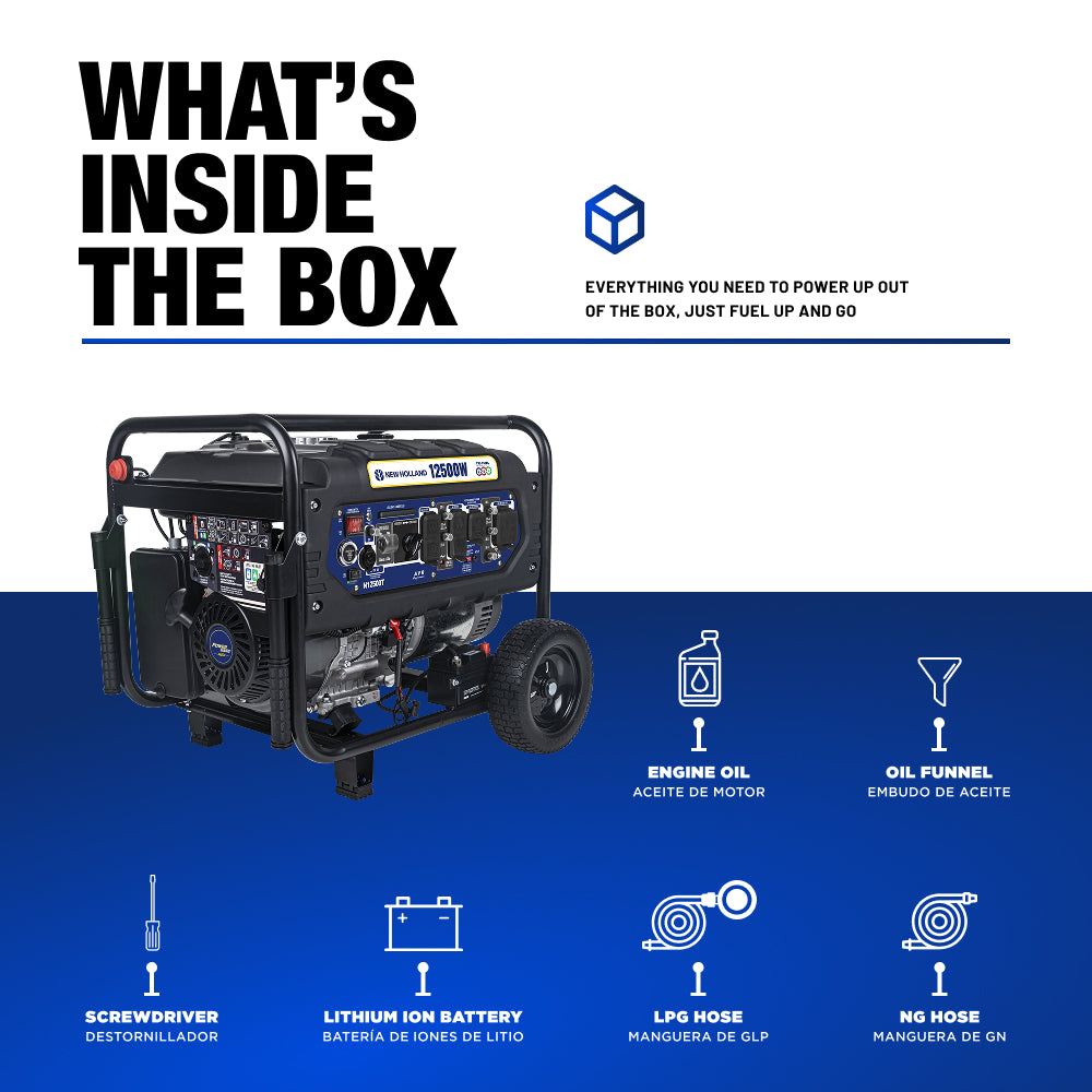 New Holland 12,500 Watt Tri-Fuel Generator