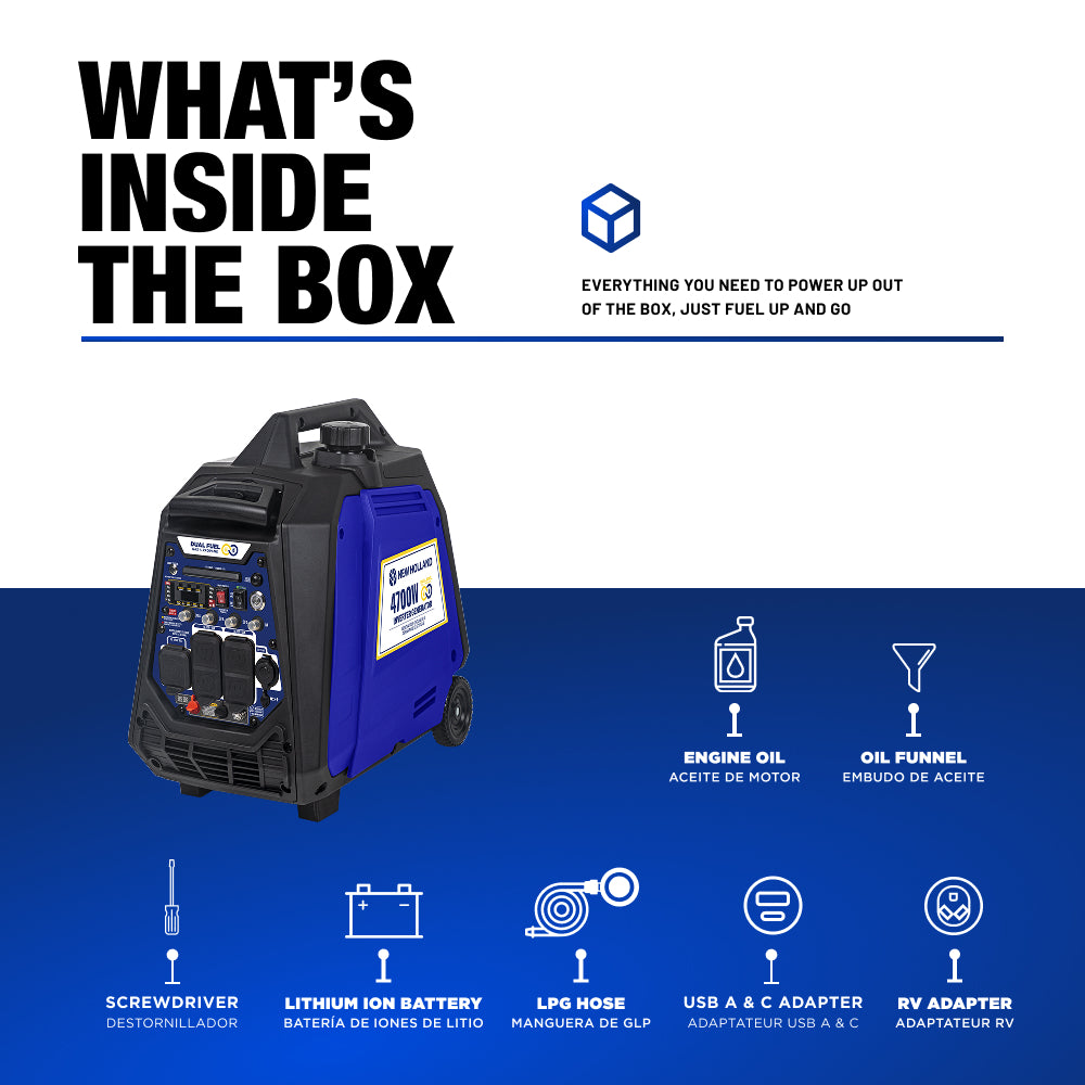 New Holland 4,700 Watt Dual-Fuel Digital Inverter Generator