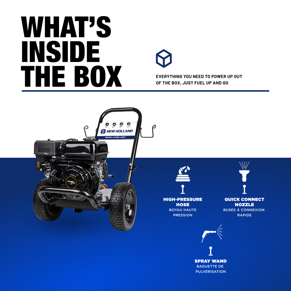New Holland 3,400PSI 2.5GPM Cold Water Gas Pressure Washer