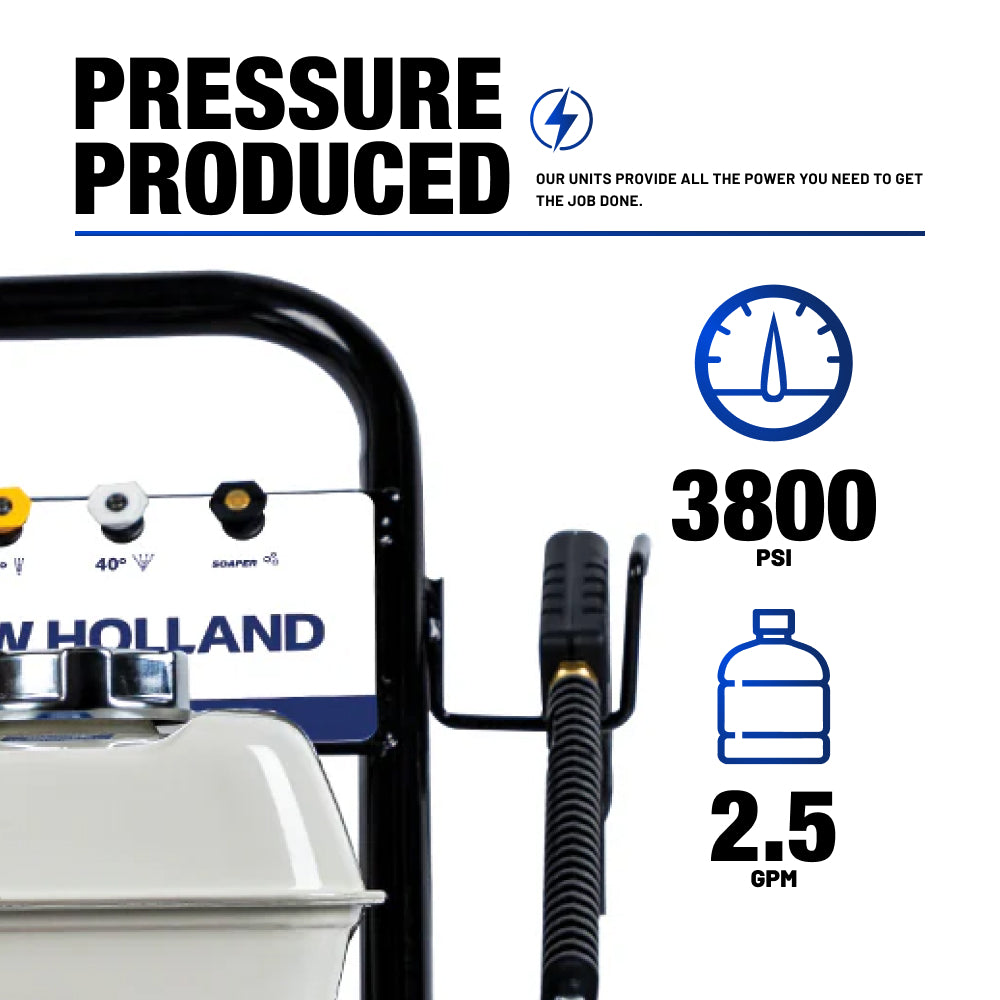 New Holland 3,800PSI 2.5GPM Cold Water Gas Pressure Washer