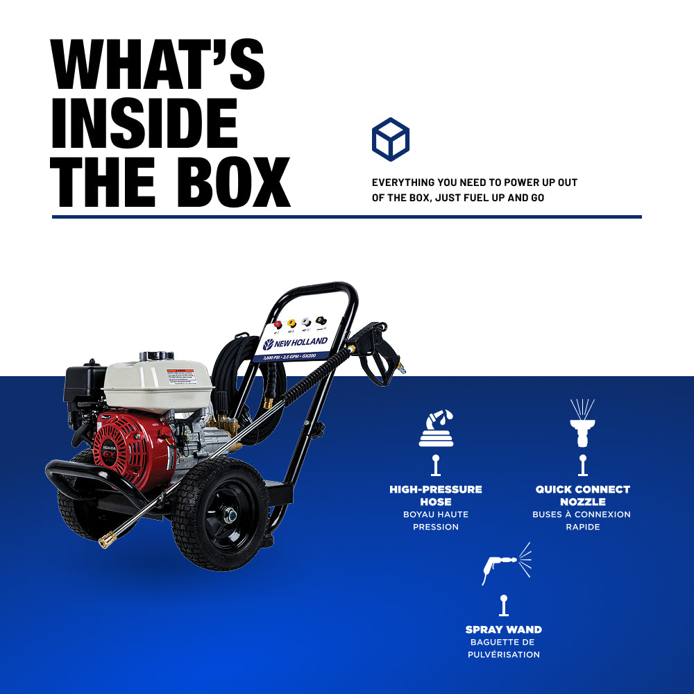 New Holland 3,800PSI 2.5GPM Cold Water Gas Pressure Washer