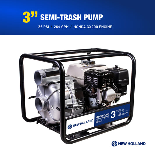 New Holland 3" 200CC 264GPM Semi-Trash Pump