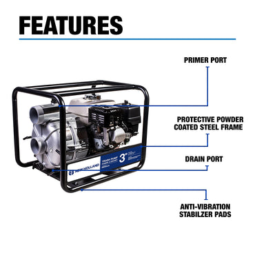 New Holland 3" 200CC 264GPM Semi-Trash Pump