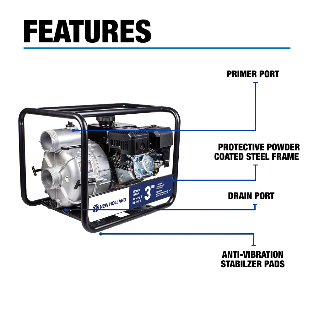 New Holland 3" 212CC Semi-Trash Pump